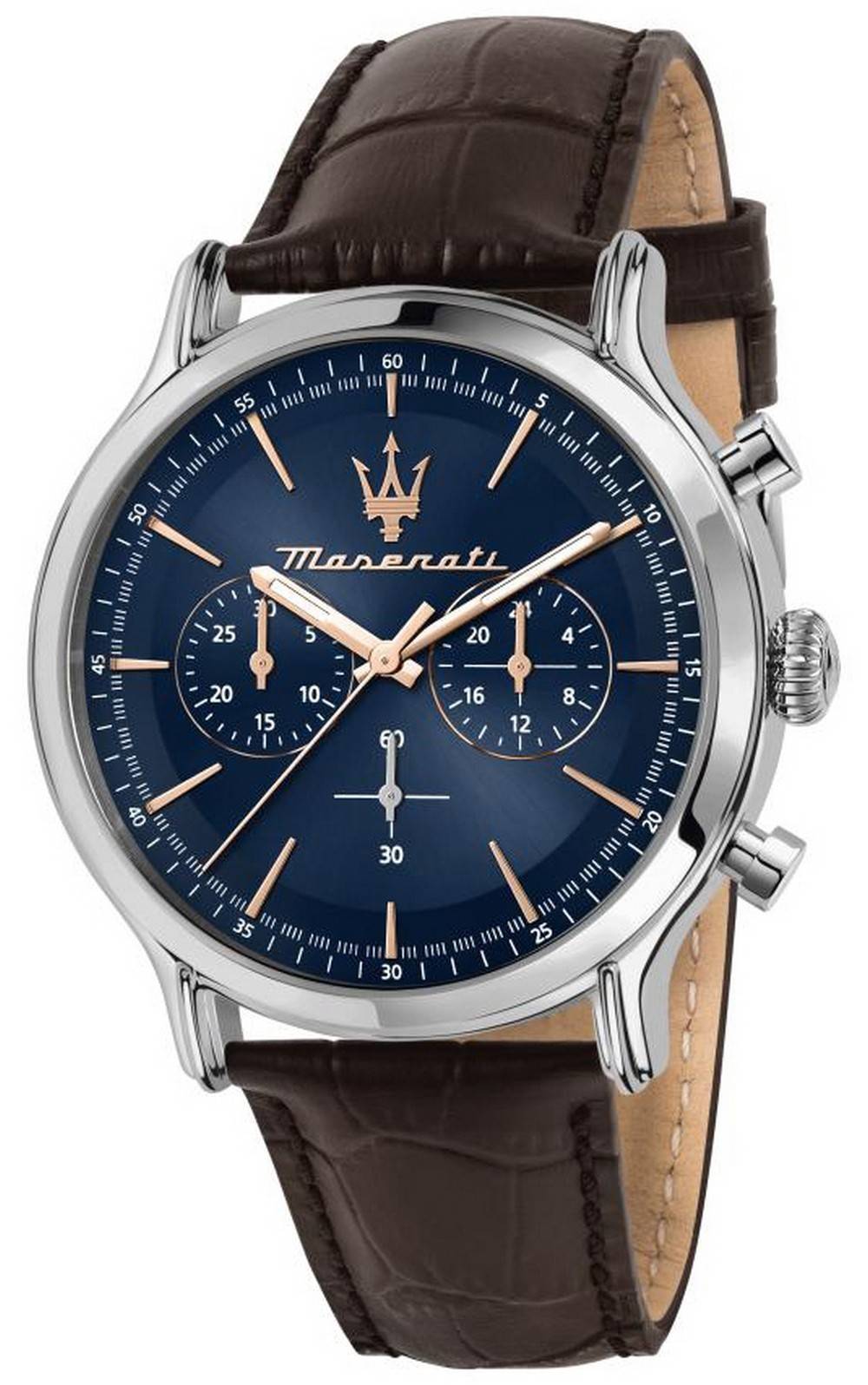 Maserati Epoca Chronograph Blue Dial Leather Strap Quartz R8871618014 100M Men's Watch - Premium  from Rapidvehicles - Just $296.99! Shop now at Rapidvehicles