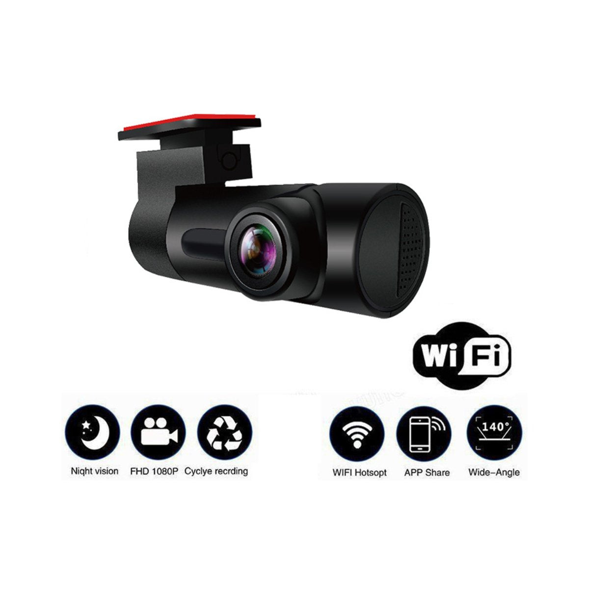 Car Dash Cam with WIFI and App - Premium Tech Accessories from Salmon Lucky - Just $51.99! Shop now at Rapidvehicles