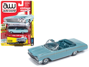 1962 Chevrolet Impala Open Convertible Twilight Turquoise with Light Teal Interior \"Vintage Muscle\" Limited Edition to 4,128 pieces Worldwide 1/64 Diecast Model Car by Autoworld - Premium  from Rapidvehicles - Just $22.99! Shop now at Rapidvehicles