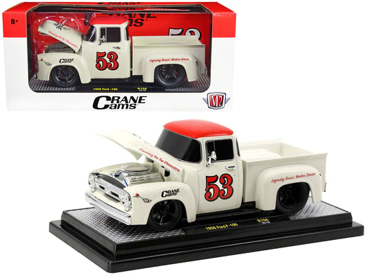 1956 Ford F-100 Pickup Truck Wimbledon White with Red Top "Crane - Premium Pickup Trucks Models from M2 - Just $67.49! Shop now at Rapidvehicles