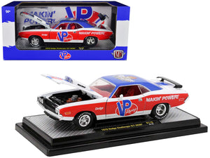 1970 Dodge Challenger R/T Hemi White with Red and Blue Stripes with Red Interior "VP Racing" Limited Edition to 5710 pieces Worldwide 1/24 Diecast Model Car by M2 Machines - Premium Dodge Models from M2 - Just $56.99! Shop now at Rapidvehicles