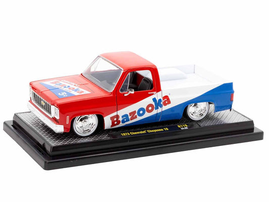 1973 Chevrolet Cheyenne 10 Pickup Truck Red and Blue with White