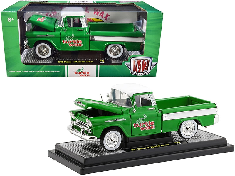 1958 Chevrolet Apache Cameo Pickup Truck Green with White Top and - Premium Pickup Trucks Models from M2 - Just $44.56! Shop now at Rapidvehicles