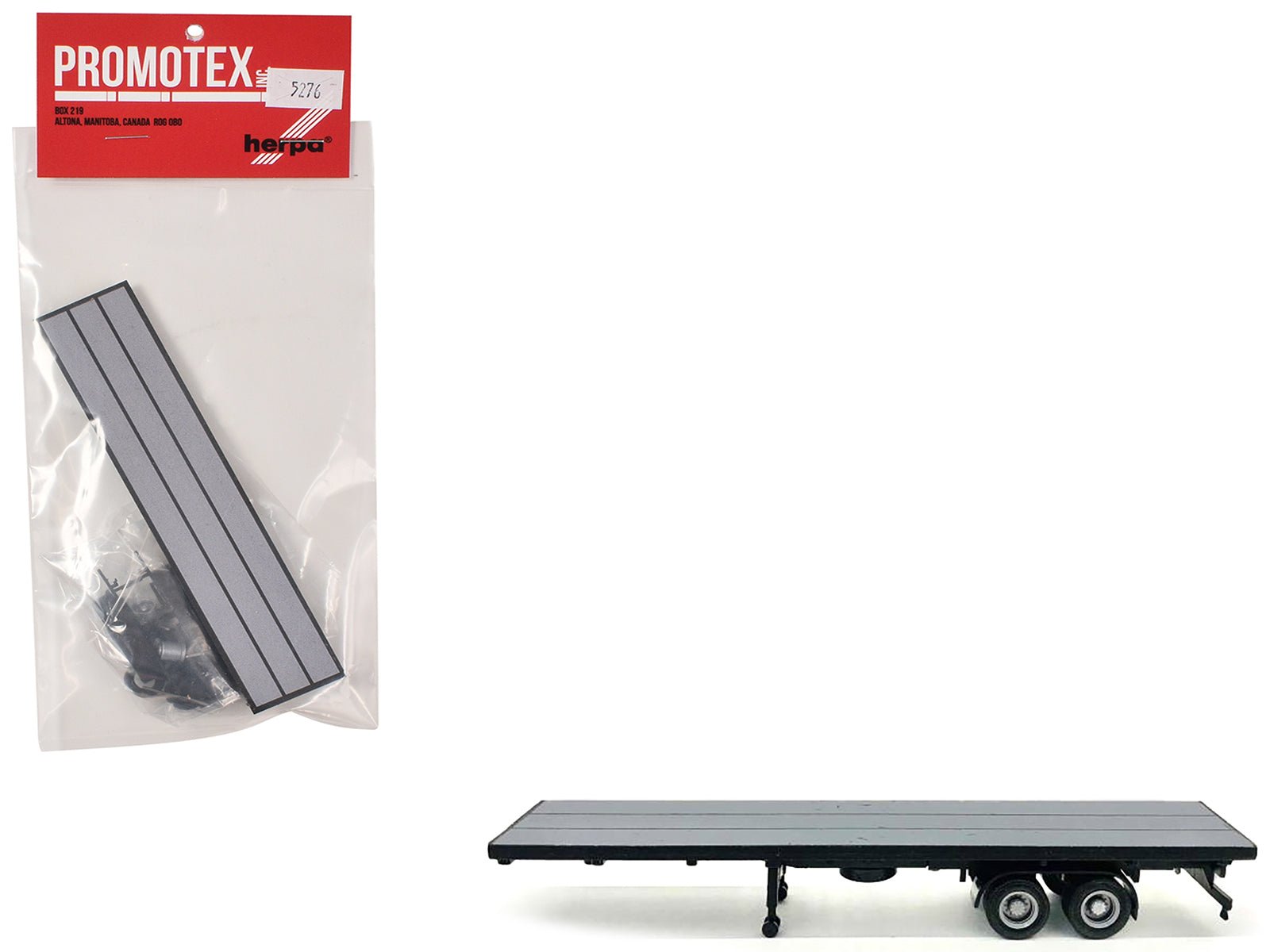 40ft Flatbed Trailer Gray Top 1/87 (HO) Plastic Model by Promotex free shipping USA - Rapid Vehicles