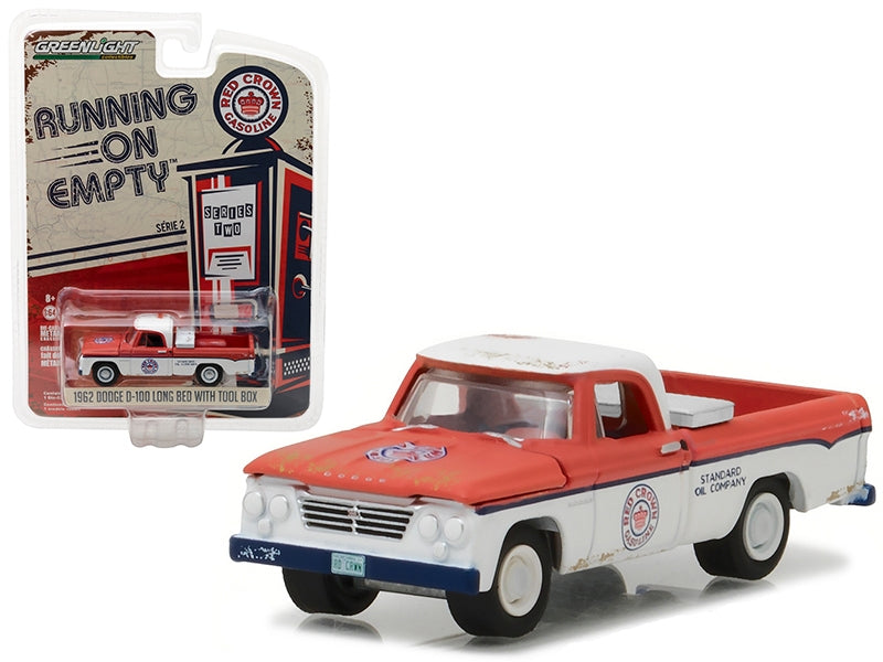 1962 Dodge D-100 Pickup Truck Long Bed with Tool Box Red Crown - Premium Pickup Trucks Models from Greenlight - Just $31.99! Shop now at Rapidvehicles