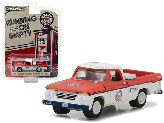 1962 Dodge D-100 Pickup Truck Long Bed with Tool Box Red Crown - Premium Pickup Trucks Models from Greenlight - Just $28.79! Shop now at Rapidvehicles