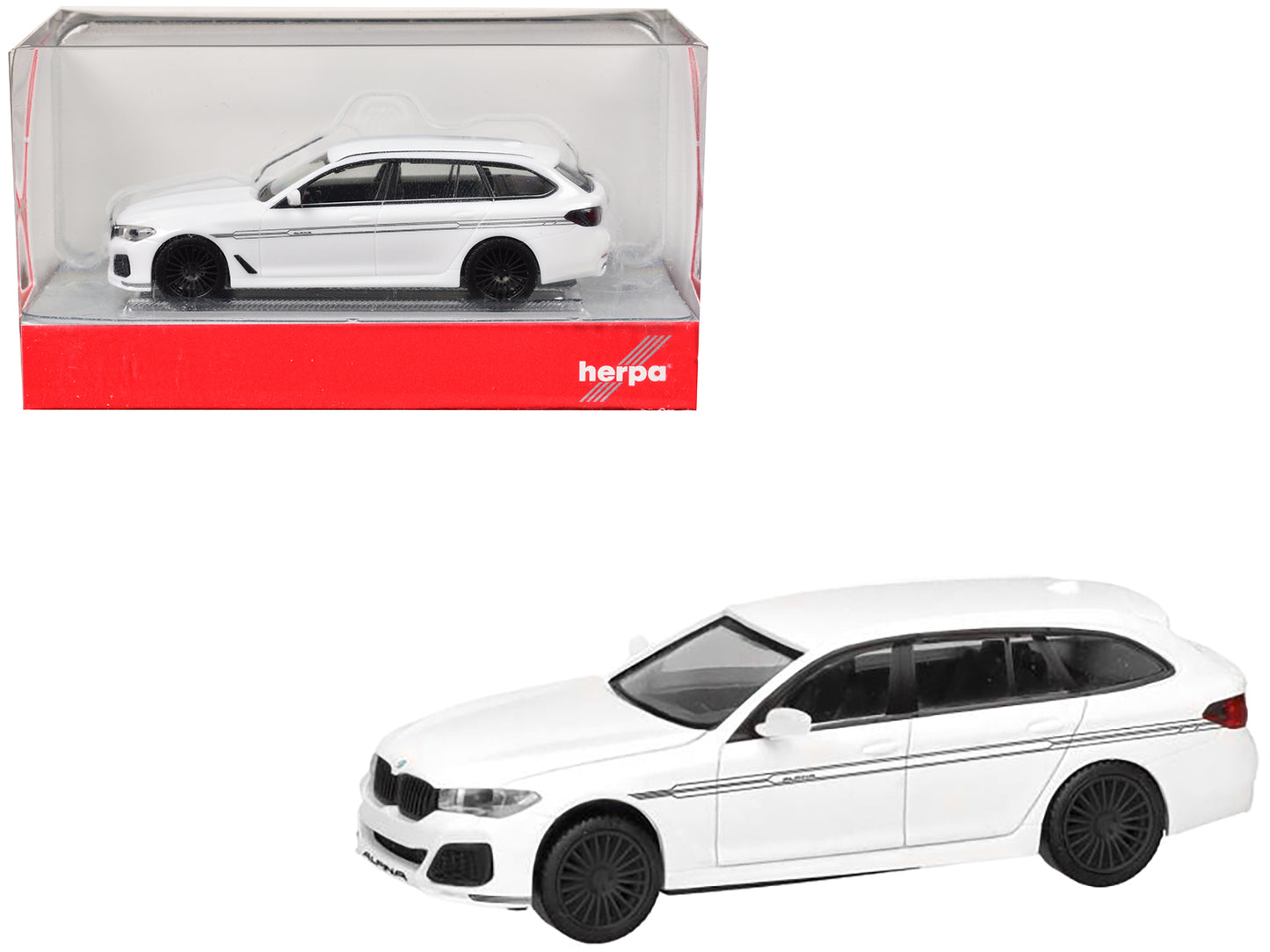 BMW Alpina B5 Touring White 1/87 (HO) Plastic Model Car by Herpa