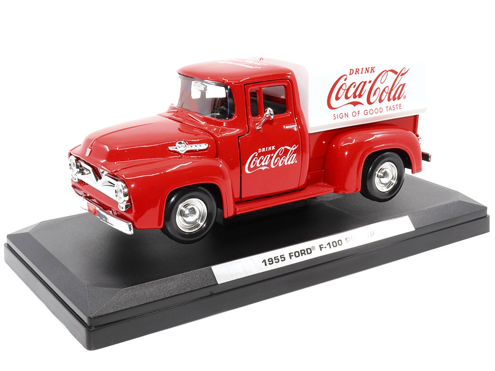 1955 Ford F-100 Pickup Truck Red with White Canopy "Drink - Premium Ford Models from Motorcity Classics - Just $81.99! Shop now at Rapidvehicles