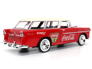 1955 Chevrolet Bel Air Nomad Red with White Top "Coca-Cola" 1/24 Diecast Model Car by Motor City Classics - Premium Coca Cola Models from Motorcity Classics - Just $67.99! Shop now at Rapidvehicles