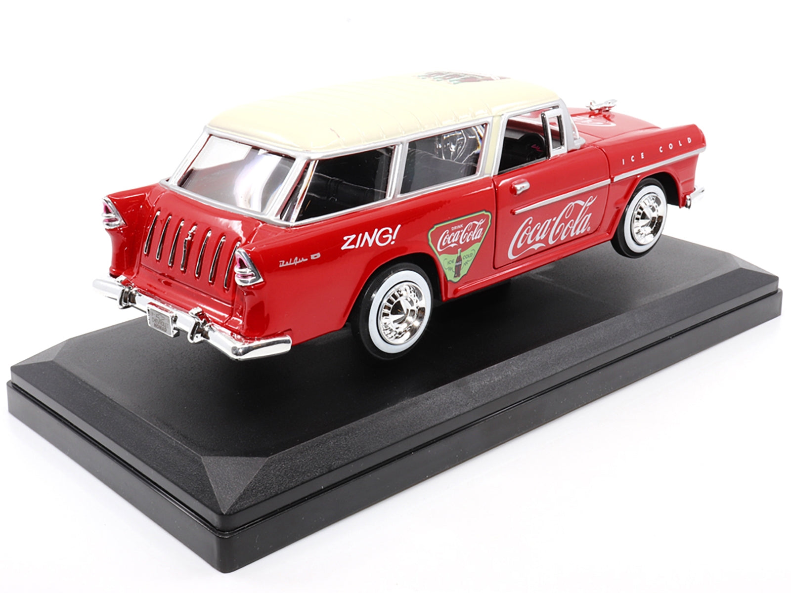 1955 Chevrolet Bel Air Nomad Red with White Top "Coca-Cola" 1/24 Diecast Model Car by Motor City Classics - Premium Coca Cola Models from Motorcity Classics - Just $67.99! Shop now at Rapidvehicles