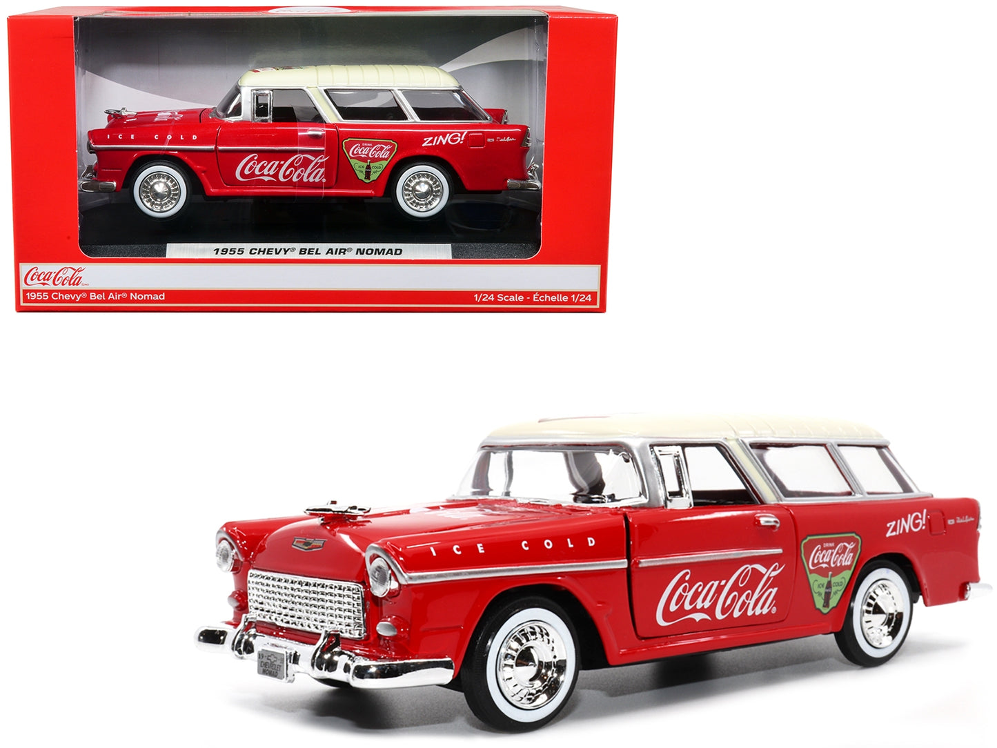 1955 Chevrolet Bel Air Nomad Red with White Top "Coca-Cola" 1/24FREE SHIPPING IN US - Premium Coca Cola Models from Motorcity Classics - Just $72.89! Shop now at Rapidvehicles