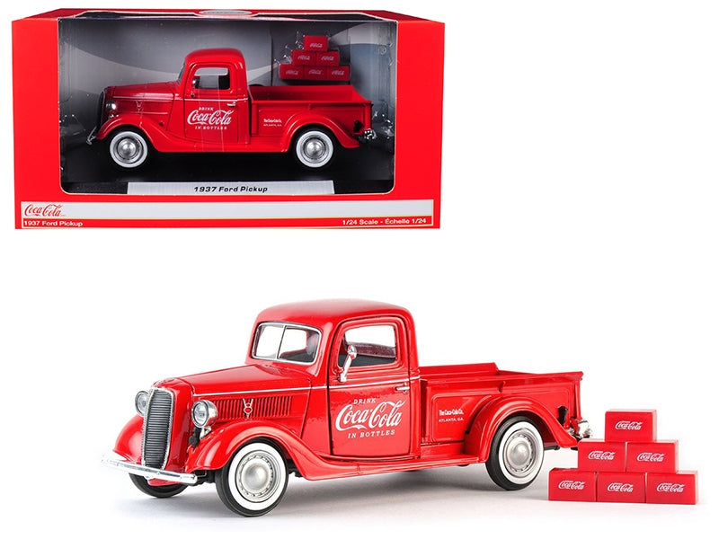 1937 Ford Pickup Truck "Coca-Cola" Red with 6 Bottle Carton - Premium Ford Models from Motorcity Classics - Just $80.09! Shop now at Rapidvehicles