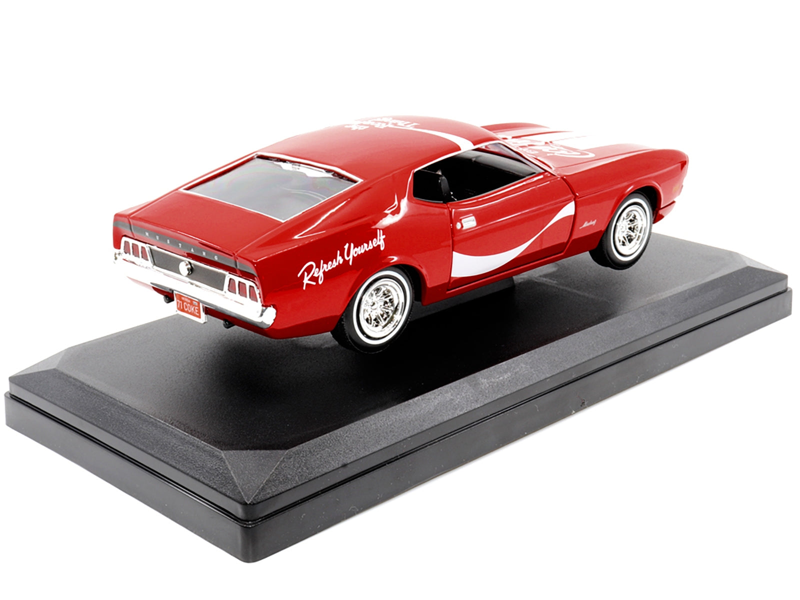 1971 Ford Mustang Sportsroof Red with White Stripes "Refresh - Premium Ford Models from Motorcity Classics - Just $81.99! Shop now at Rapidvehicles