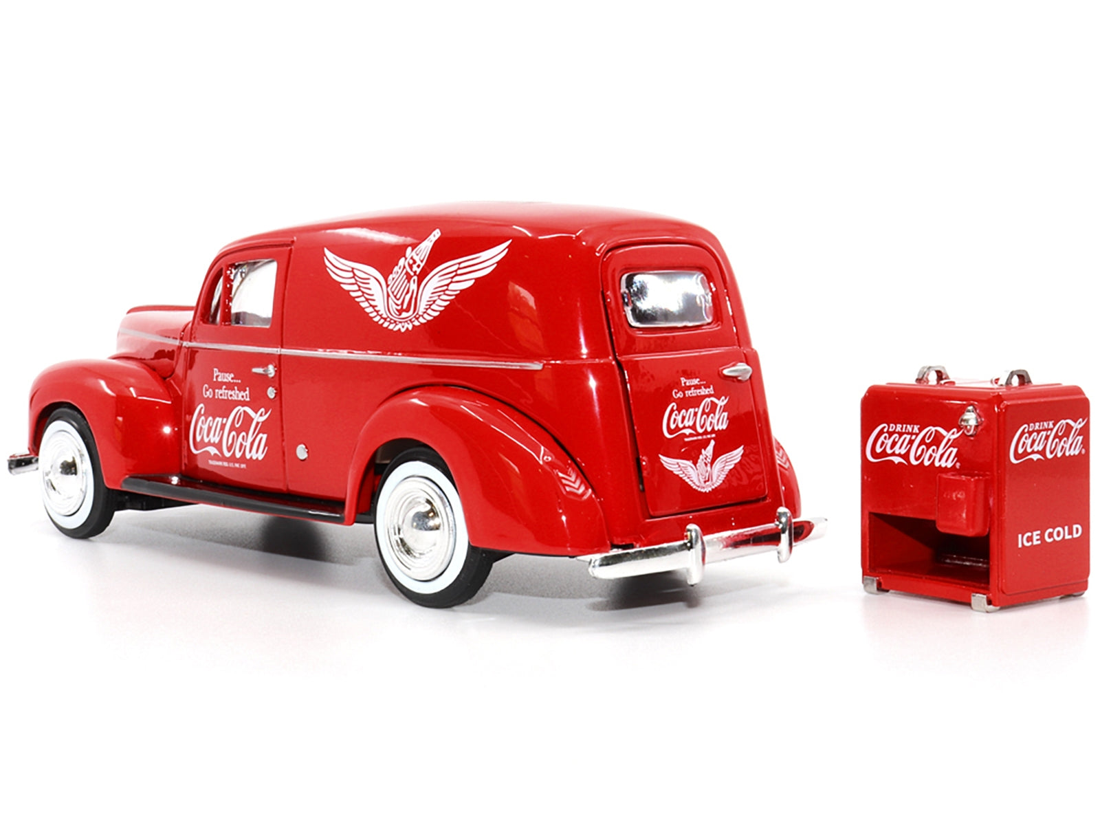 1940 Ford Sedan Cargo Van Red "Pause... Go Refreshed Coca-Cola" - Premium Ford Models from Motorcity Classics - Just $73.79! Shop now at Rapidvehicles