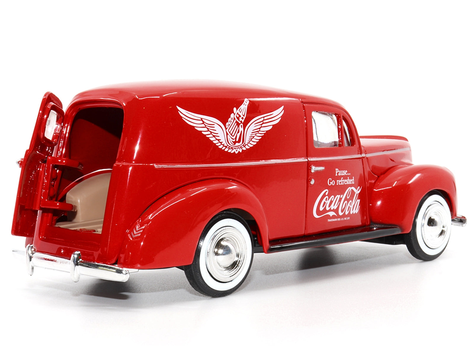 1940 Ford Sedan Cargo Van Red "Pause... Go Refreshed Coca-Cola" - Premium Ford Models from Motorcity Classics - Just $73.79! Shop now at Rapidvehicles