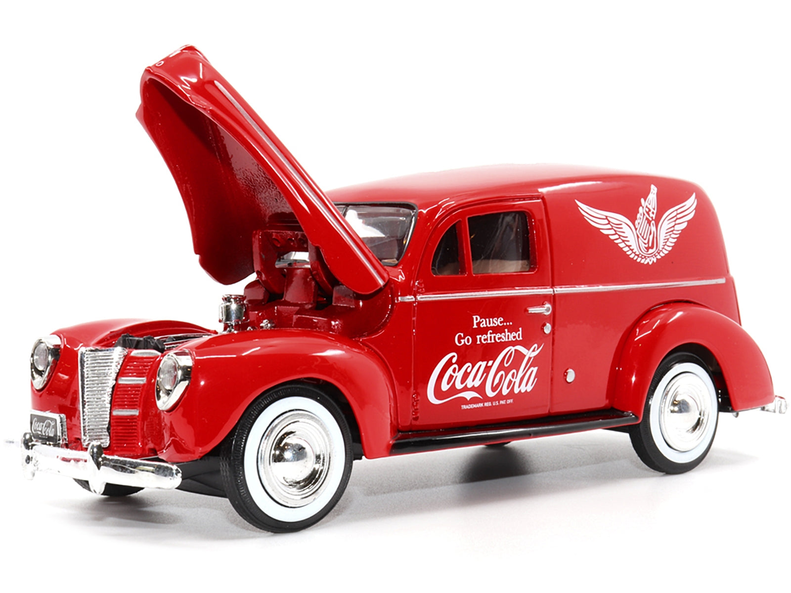 1940 Ford Sedan Cargo Van Red "Pause... Go Refreshed Coca-Cola" - Premium Ford Models from Motorcity Classics - Just $73.79! Shop now at Rapidvehicles