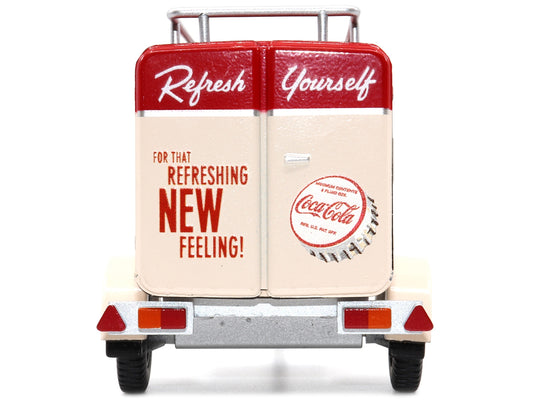 Travel Trailer Cream with Red Top "Pause and Refresh Yourself - Premium Travel Trailers from Motorcity Classics - Just $53.09! Shop now at Rapidvehicles