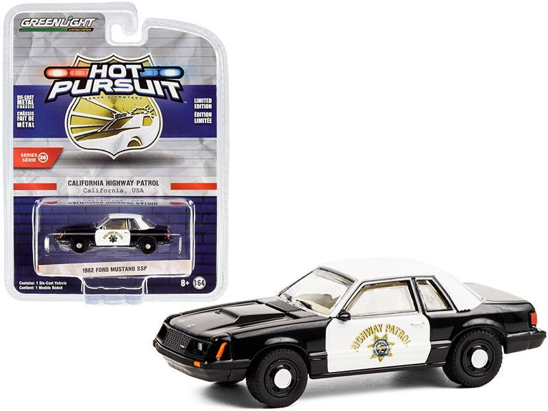 1982 Ford Mustang SSP Black and White CHP "California Highway - Premium Mustang Models from Greenlight - Just $28.99! Shop now at Rapidvehicles