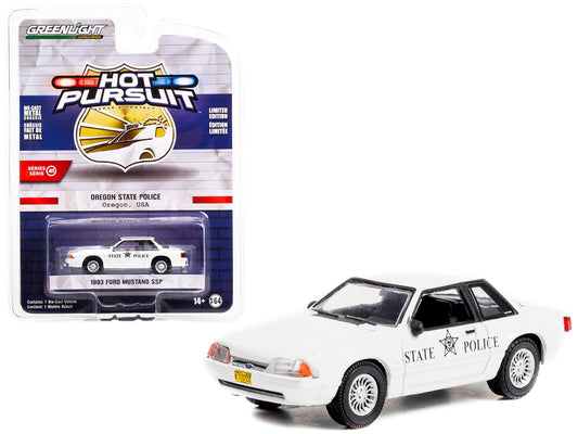 1993 Ford Mustang SSP Police White "Oregon State Police" "Hot - Premium Mustang Models from Greenlight - Just $26.09! Shop now at Rapidvehicles