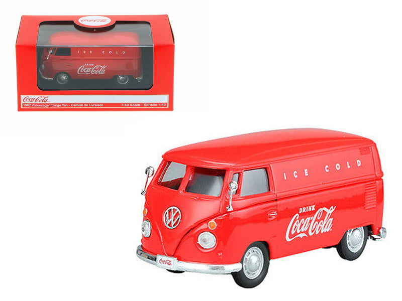 1962 Volkswagen Coca Cola Cargo Van Red 1/43 Diecast Model by Motorcity Classics free shipping USA