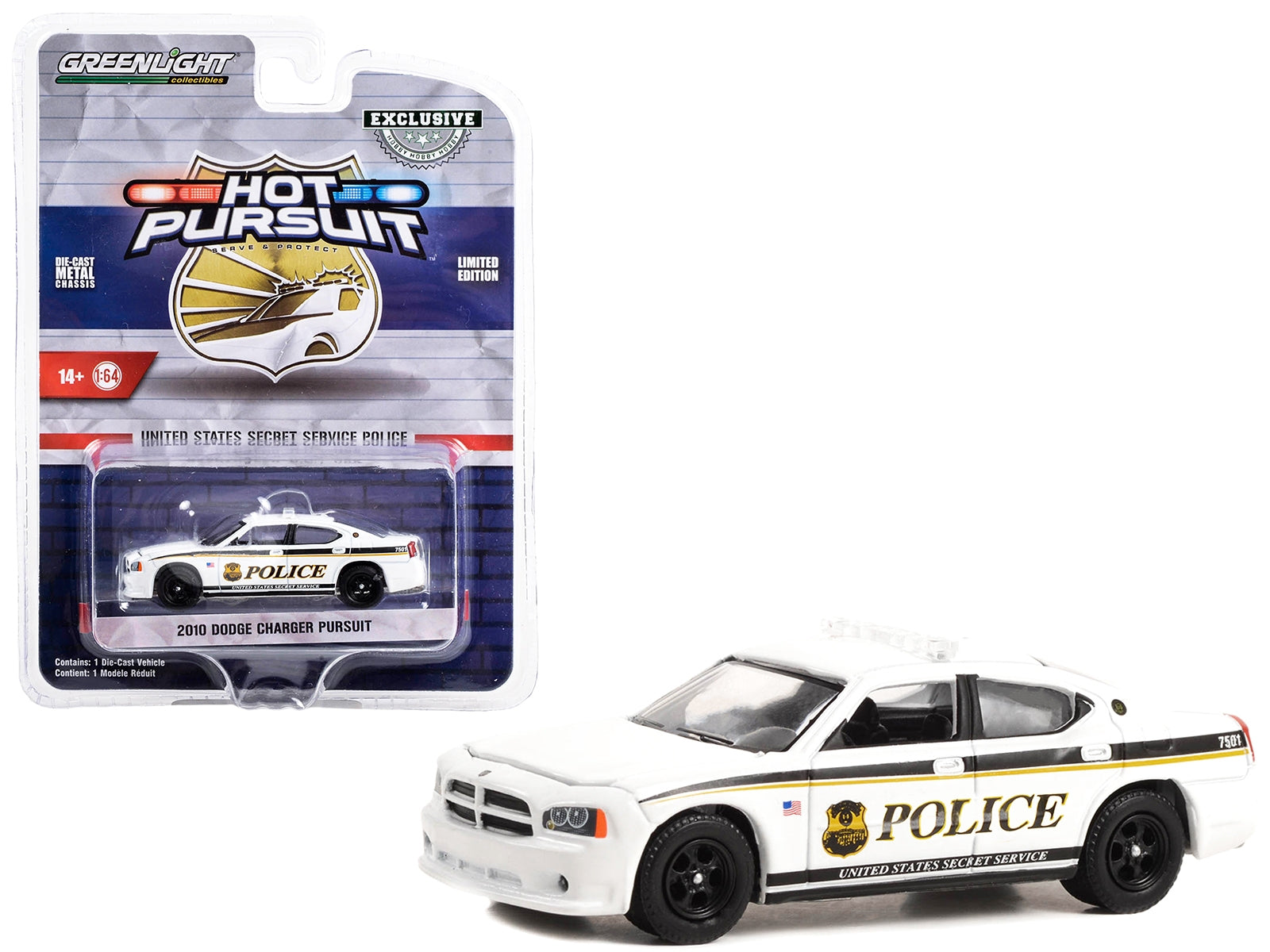 2010 Dodge Charger Pursuit White "United States Secret Service Police" Washington DC "Hot Pursuit" Special Edition 1/64 Diecast Model Car by Greenlight - Premium Police Models from Greenlight - Just $17.99! Shop now at Rapidvehicles