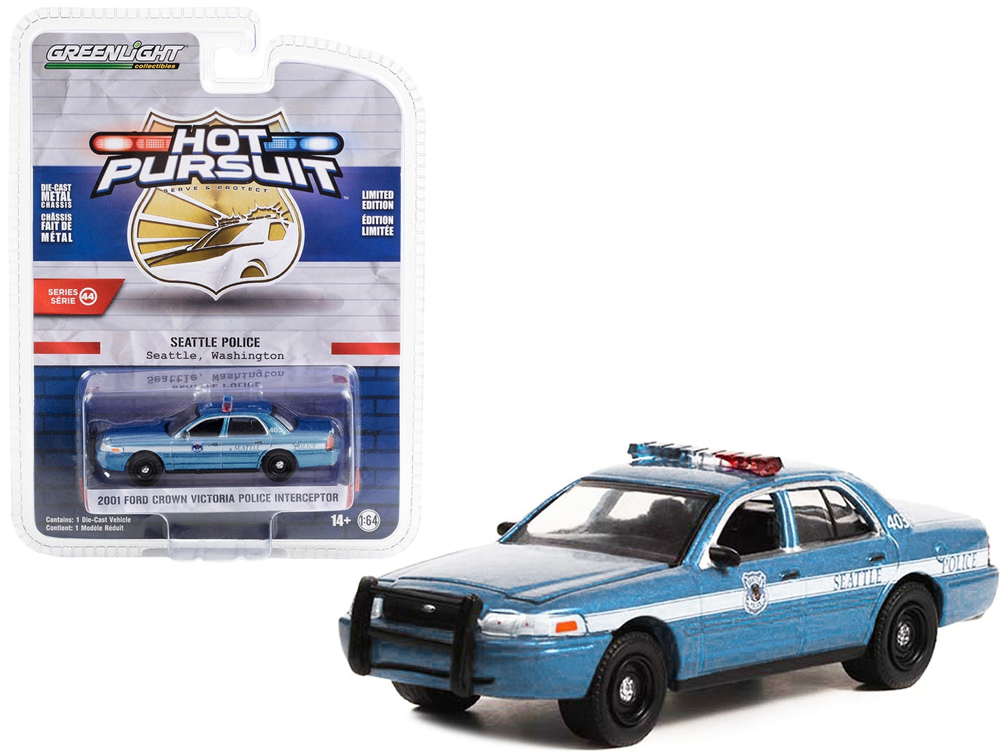 2001 Ford Crown Victoria Police Interceptor Blue Metallic - Premium Police Models from Greenlight - Just $21.11! Shop now at Rapidvehicles