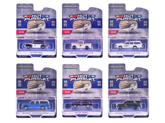 "Hot Pursuit" Series 46 Set of 6 Police Cars 1/64 Diecast Model Cars by Greenlight - Use code SHOPAPP15 to get 15 percent off