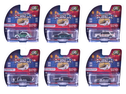 "Hot Pursuit" Series 47 Set of 6 Police Cars 1/64 Diecast Model Cars by Greenlight