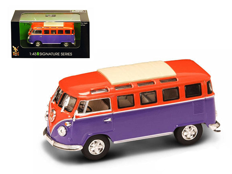 1962 Volkswagen Microbus Van Bus Orange/Purple 1/43 Diecast Car by Road Signature - Premium physical from Rapidvehicles - Just $40.99! Shop now at Rapidvehicles