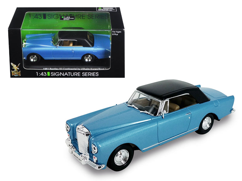 1961 Bentley Continental S2 Park Ward Blue 1/43 Diecast Model Car by Road Signature free shipping USA