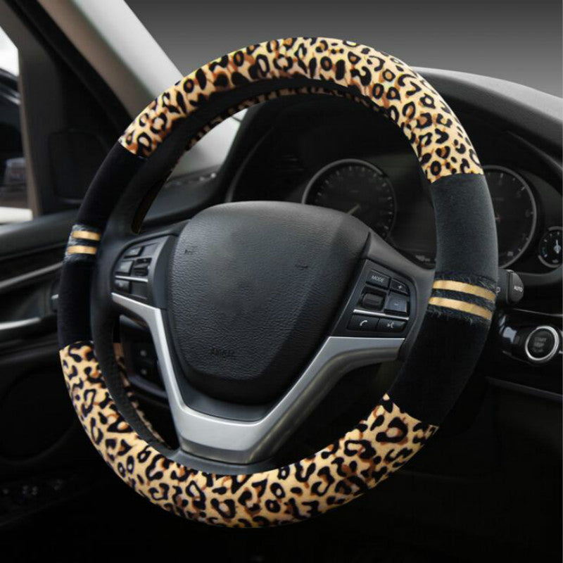 Winter Plush Car Steering Wheel Covers Leopard Grain - Premium Steering Covers from Rapidvehicles - Just $34.99! Shop now at Rapidvehicles