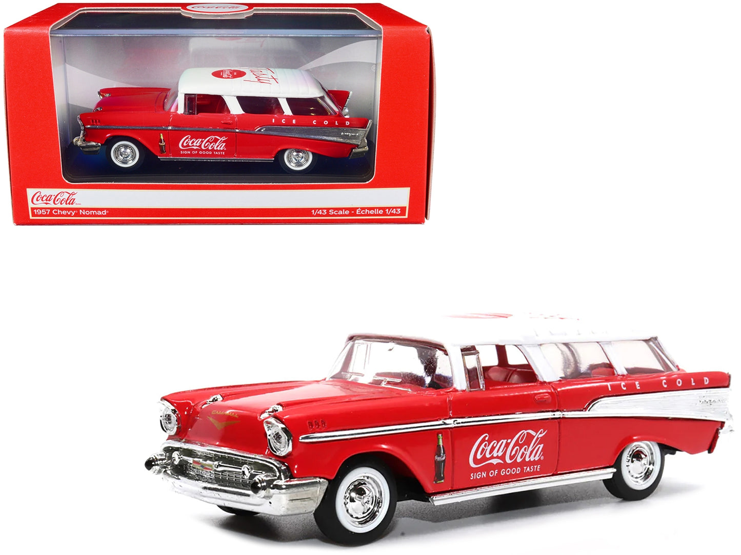 1957 Chevrolet Nomad "Coca-Cola" Red with White Top and RedFREE SHIPPING IN US - Premium Coca Cola Models from Motorcity Classics - Just $52.19! Shop now at Rapidvehicles