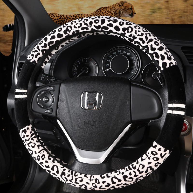 Winter Plush Car Steering Wheel Covers Leopard Grain - Premium Steering Covers from Rapidvehicles - Just $34.99! Shop now at Rapidvehicles