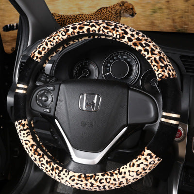 Winter Plush Car Steering Wheel Covers Leopard Grain - Premium Steering Covers from Rapidvehicles - Just $34.99! Shop now at Rapidvehicles