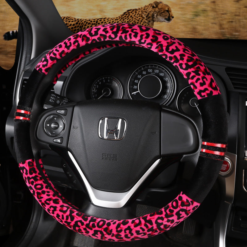 Winter Plush Car Steering Wheel Covers Leopard Grain - Premium Steering Covers from Rapidvehicles - Just $34.99! Shop now at Rapidvehicles