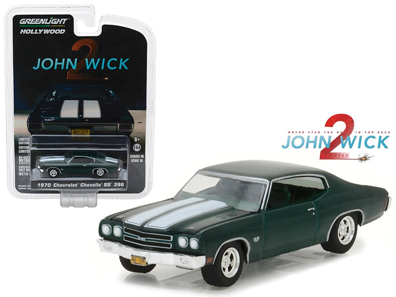 1970 Chevrolet Chevelle SS 396 Green with White Stripes "John - Premium Movie/TV Series Models from Greenlight - Just $21.11! Shop now at Rapidvehicles