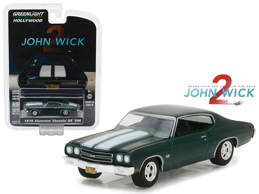 1970 Chevrolet Chevelle SS 396 Green with White Stripes "John - Premium Movie/TV Series Models from Greenlight - Just $23.45! Shop now at Rapidvehicles