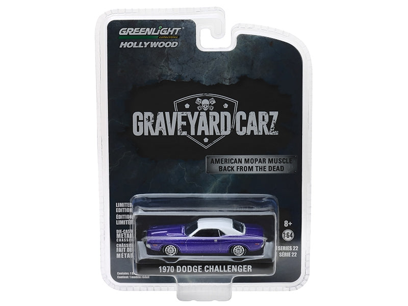 1970 Dodge Challenger Purple with White Top "Graveyard Carz" - Premium Movie/TV Series Models from Greenlight - Just $26.09! Shop now at Rapidvehicles