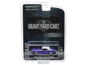 1970 Dodge Challenger Purple with White Top "Graveyard Carz" (2012) TV Series (Season 5: "Chally vs. Chally") "Hollywood" Series 22 1/64 Diecast Model Car by Greenlight - Premium Movie/TV Series Models from Greenlight - Just $22.99! Shop now at Rapidvehicles