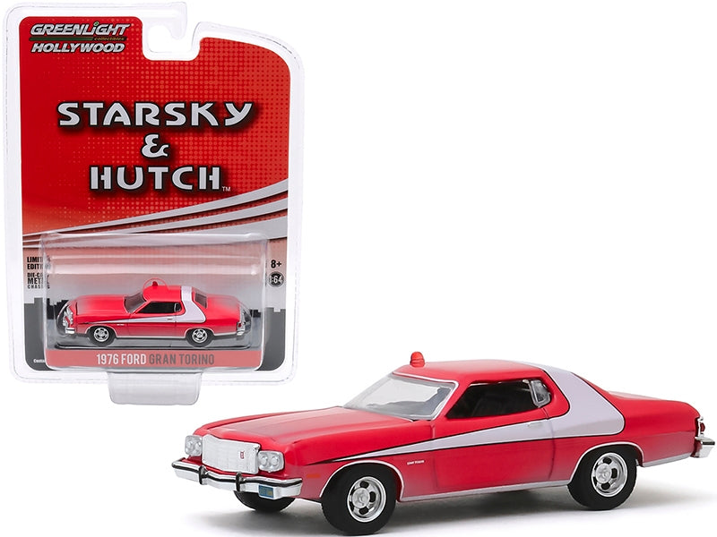 1976 Ford Gran Torino Red with White Stripe (Dirty Version) - Premium Movie/TV Series Models from Greenlight - Just $26.09! Shop now at Rapidvehicles