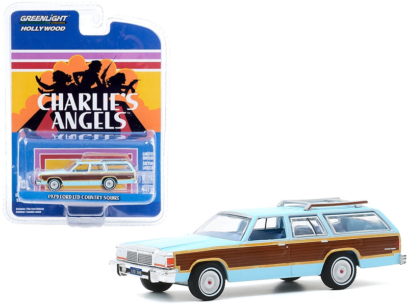 1979 Ford LTD Country Squire Light Blue with Wood Grain Paneling - Premium Movie/TV Series Models from Greenlight - Just $28.79! Shop now at Rapidvehicles