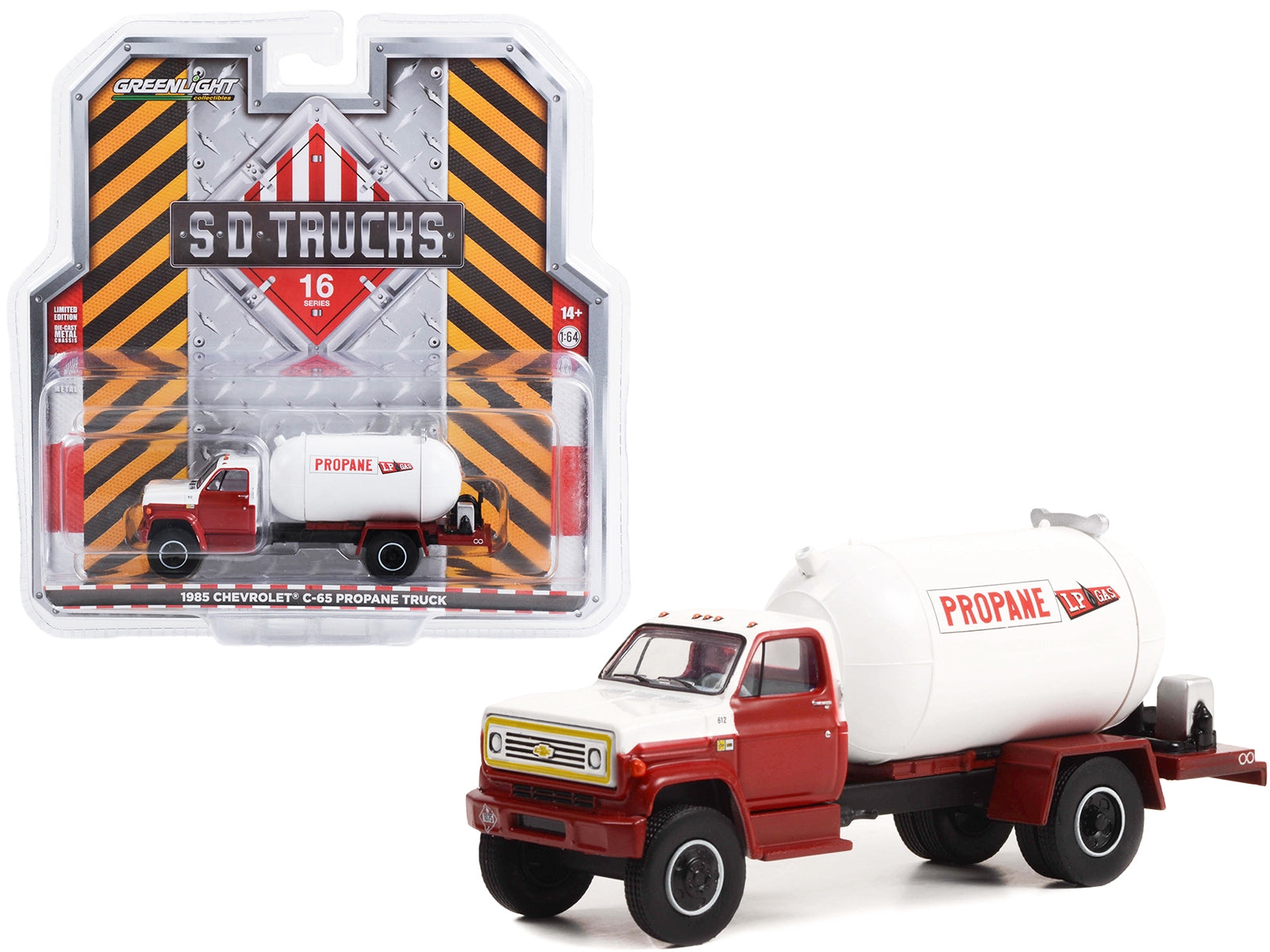 1985 Chevrolet C-65 Propane Truck Red and White "LP Gas" "S.D. - Premium Chevrolet Models from Greenlight - Just $48.59! Shop now at Rapidvehicles