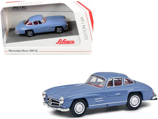 Mercedes Benz 300 SL Blue with Red Interior 1/64 Diecast Model - Premium Mercedes Models from Schuco - Just $38.99! Shop now at Rapidvehicles