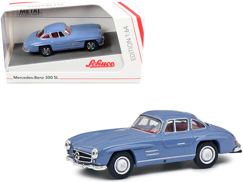 Mercedes Benz 300 SL Blue with Red Interior 1/64 Diecast Model Car by Schuco - Premium  from Schuco - Just $28.99! Shop now at Rapidvehicles