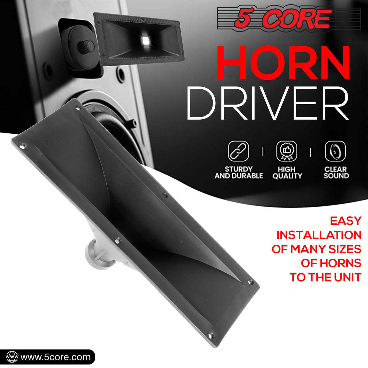 5 Core Directivity Horn ABS Build Heavy Duty High Frequency - Premium Car Speakers & Speaker Systems from 5 Core - Just $27.01! Shop now at Rapidvehicles