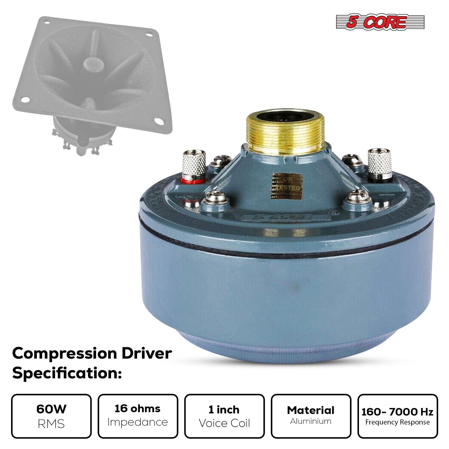 5 Core Compression Driver 600W Peak Aluminium Tweeter Diaphragm - Premium Car Speakers & Speaker Systems from 5core - Just $43.22! Shop now at Rapidvehicles