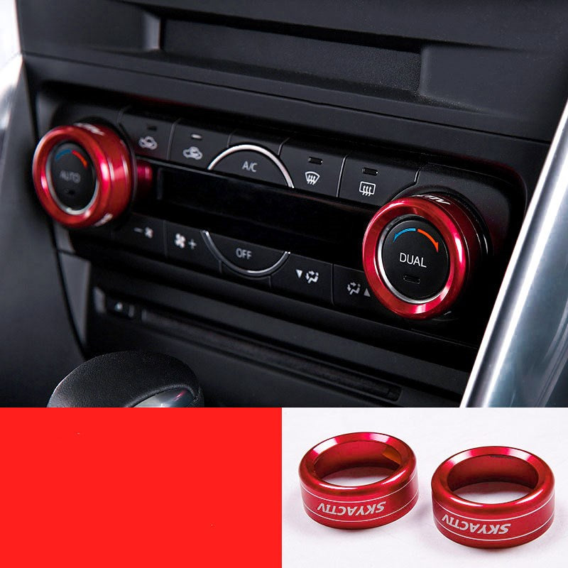 Color: AC, Size: Red - modified air conditioning knob decorative ring - Premium Interior Parts from Rapidvehicles - Just $23.80! Shop now at Rapidvehicles