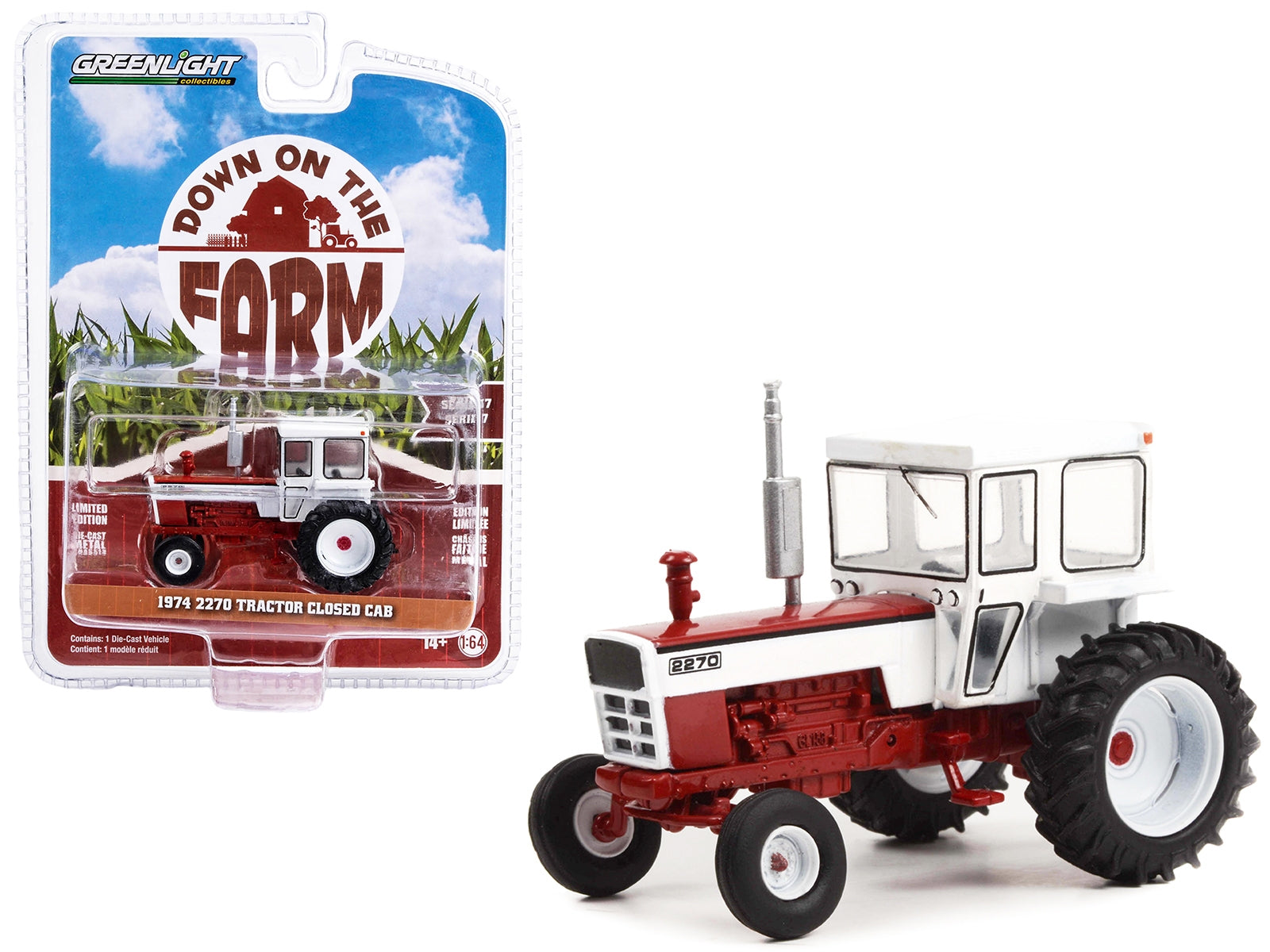 1974 2270 Tractor Closed Cab Red and White "Down on the Farm" - Premium Other from Greenlight - Just $28.99! Shop now at Rapidvehicles