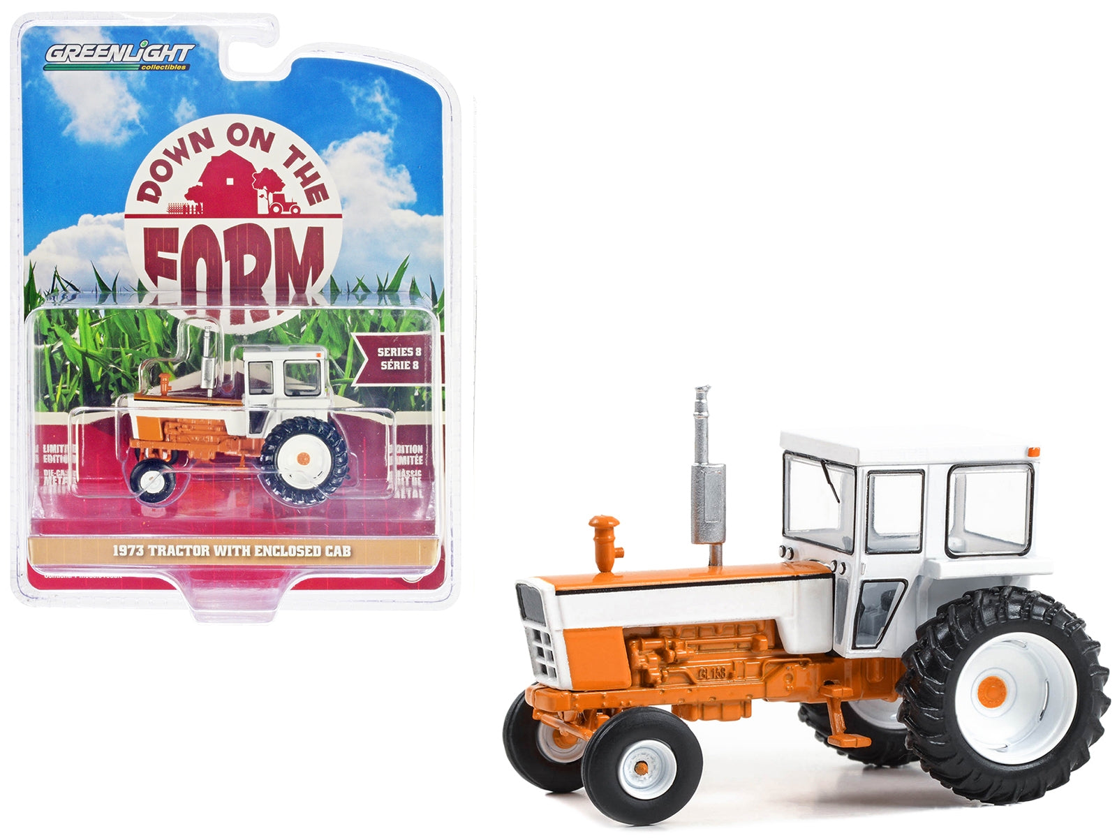 1973 Tractor with Enclosed Cab Orange and White "Down on the - Premium Other from Greenlight - Just $28.99! Shop now at Rapidvehicles