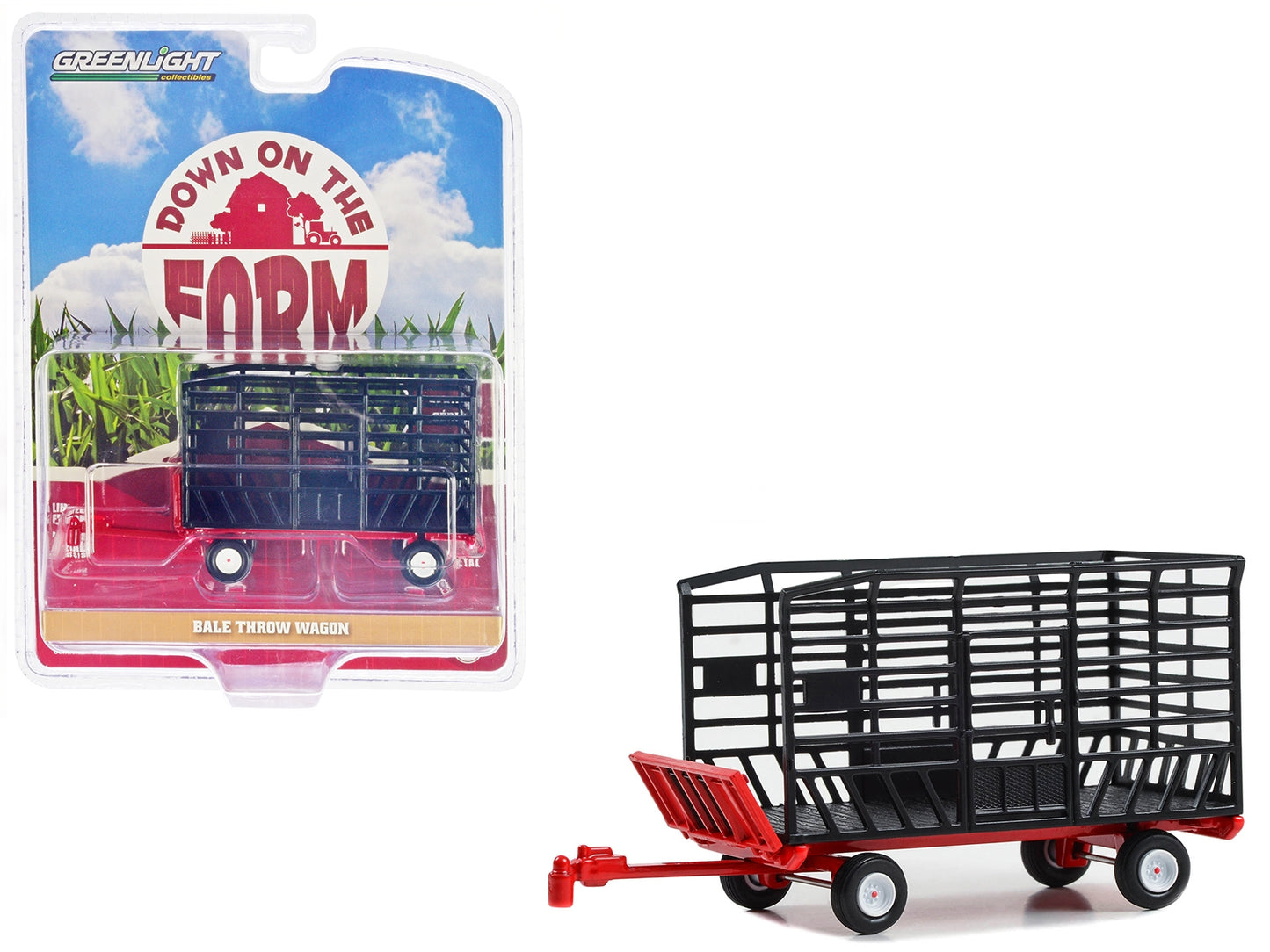 Bale Throw Wagon Black and Red "Down on the Farm" Series 8 1/64 - Premium Other from Greenlight - Just $28.99! Shop now at Rapidvehicles